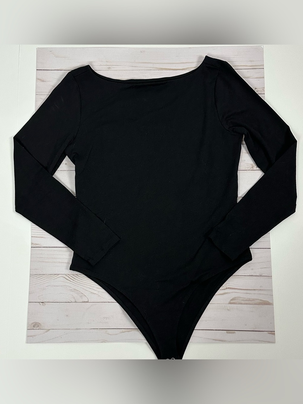 BANANA REPUBLIC black long sleeve bodysuit - size medium
